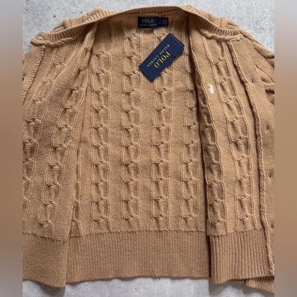 Polo Ralph Lauren Cable Knit Wool Cashmere Cardigan - Picture 5 of 9